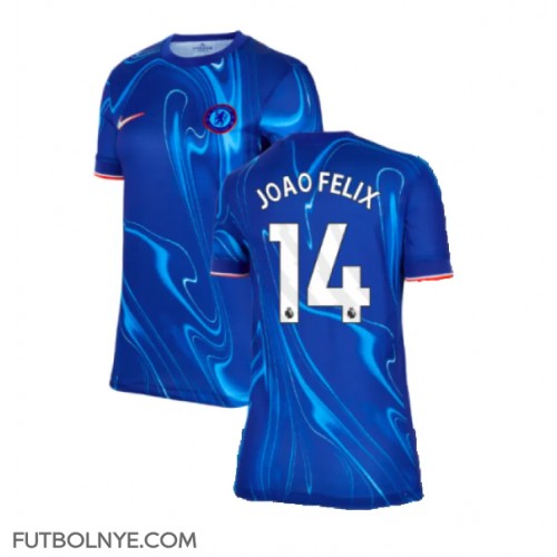 Camiseta Chelsea Joao Felix #14 Primera Equipación para mujer 2024-25 manga corta